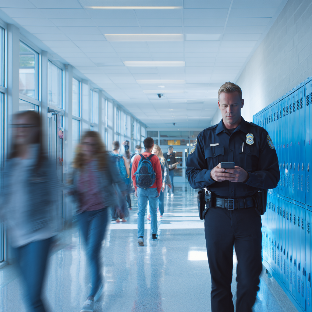 School resource officer with mobile alert