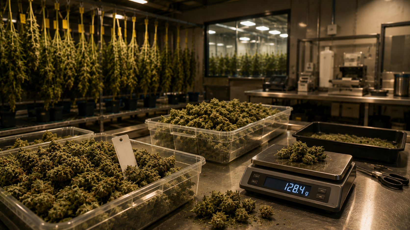 Cannabis dispensary vault with secured product