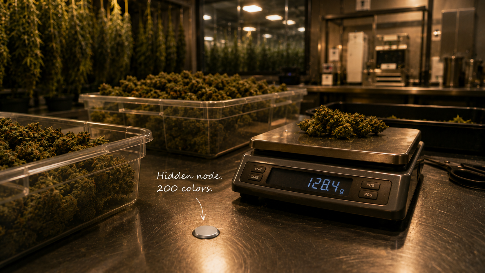 Cannabis cultivation harvest with METRC tags