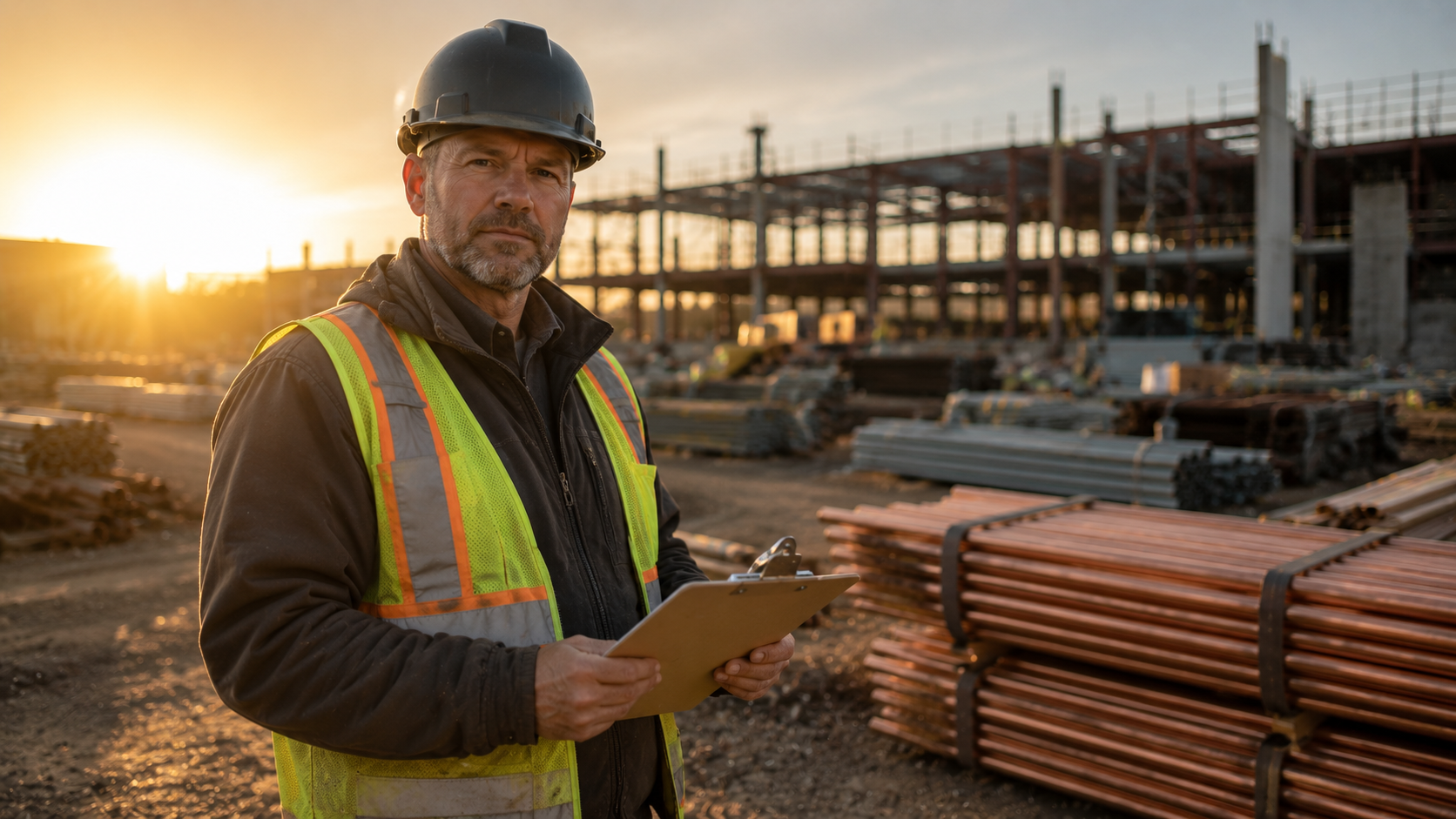 Subcontractor crew on construction site