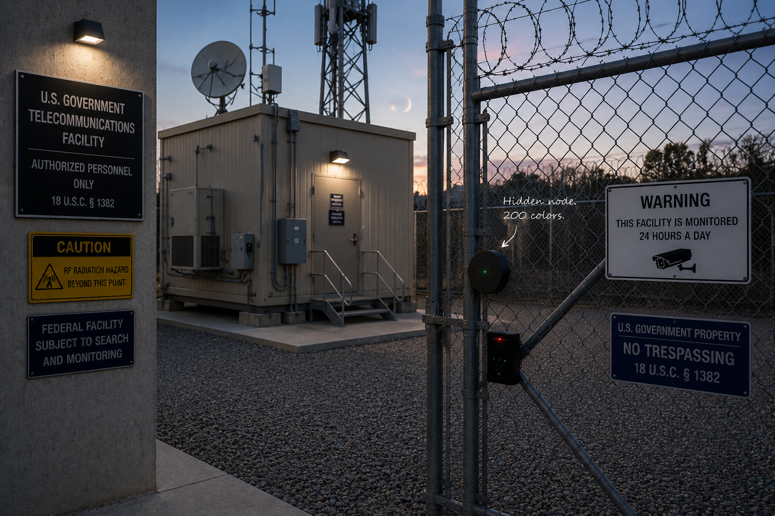 Remote substation at night