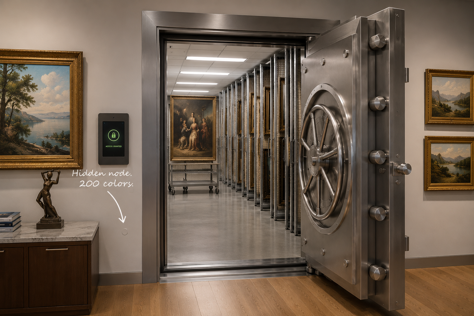 Digital Tripwire nodes deployed in museum gallery