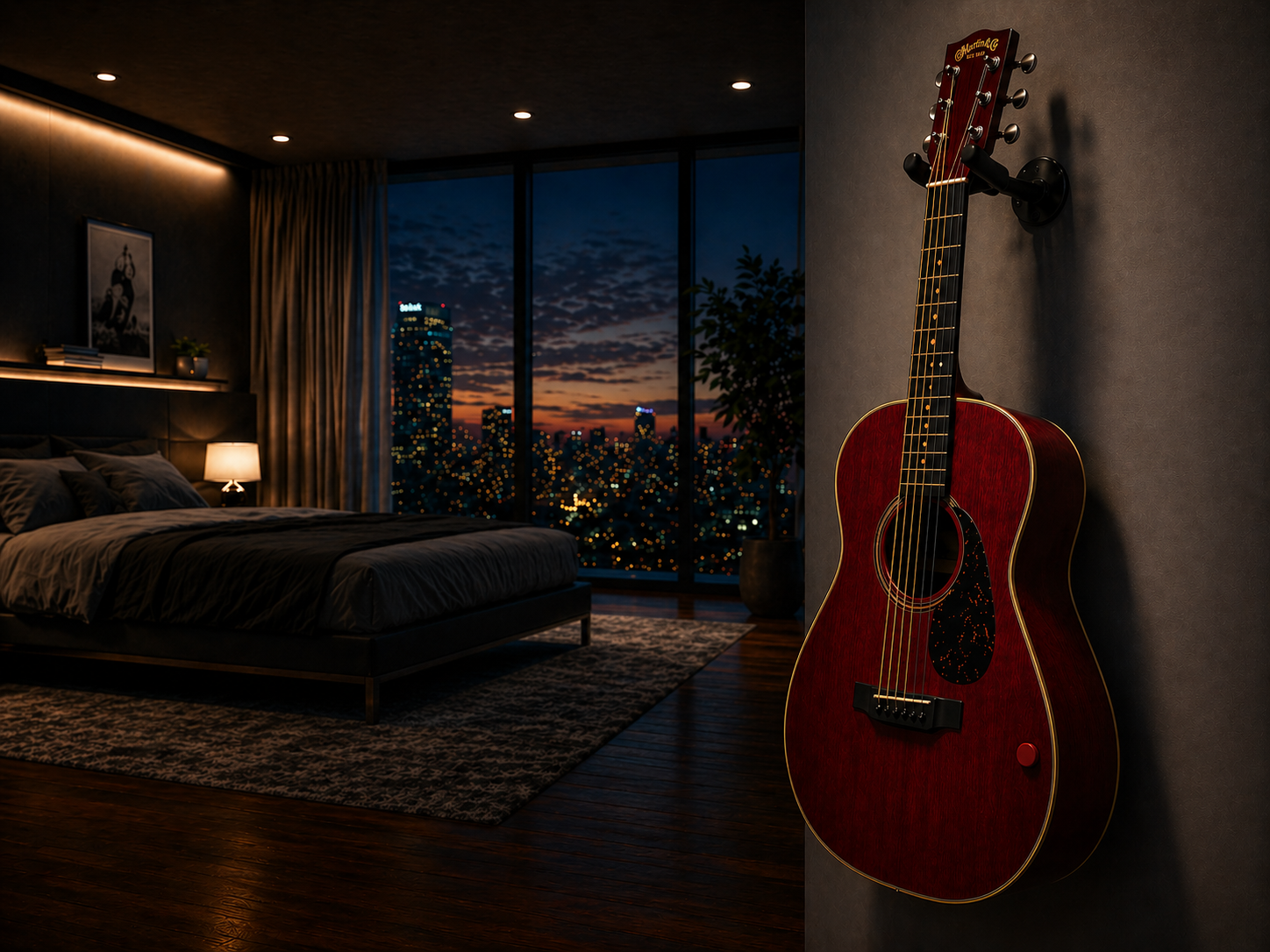 Black node on acoustic guitar body