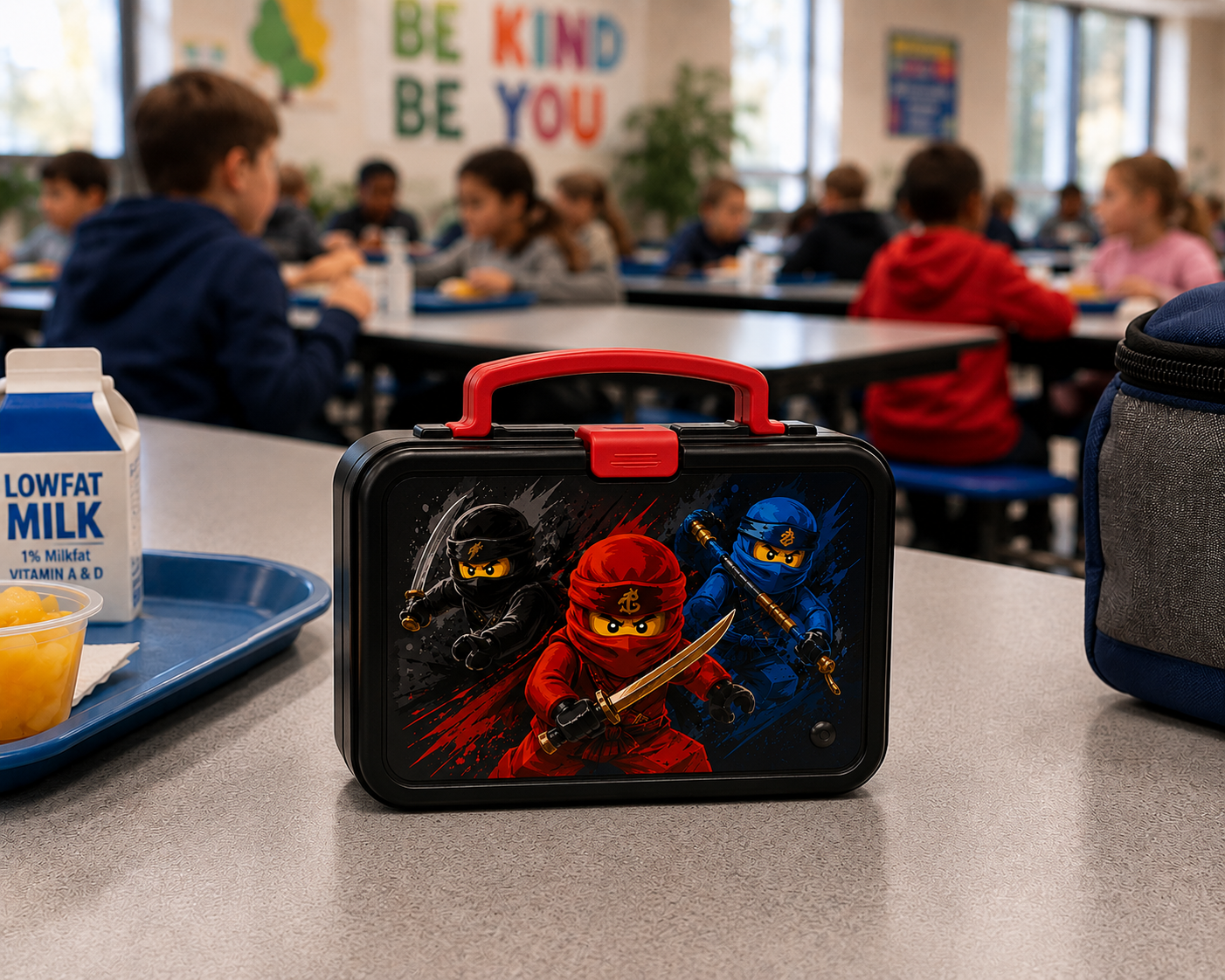 Node hidden inside lunchbox lid
