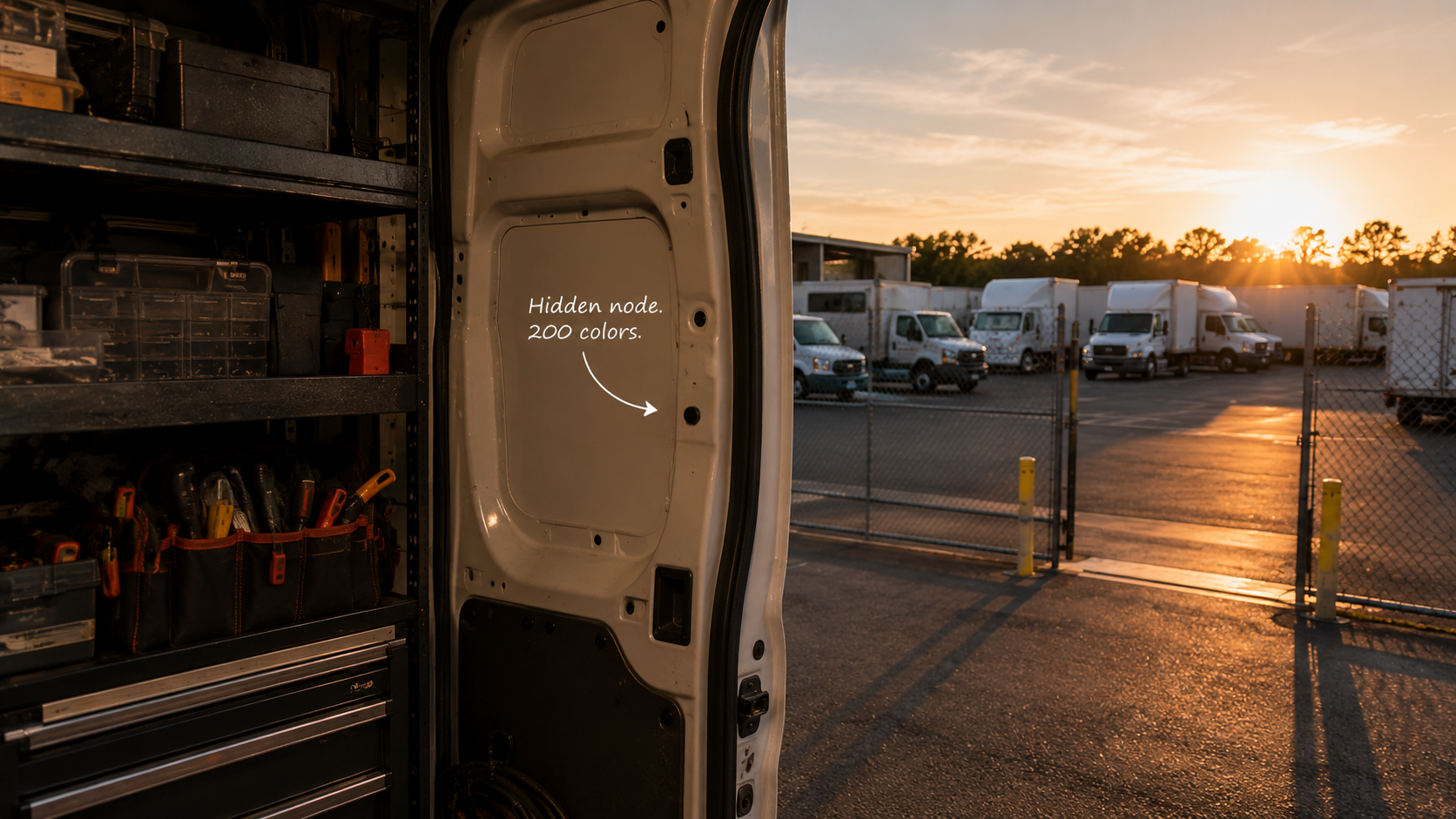 Digital Tripwire nodes inside trailer and service van