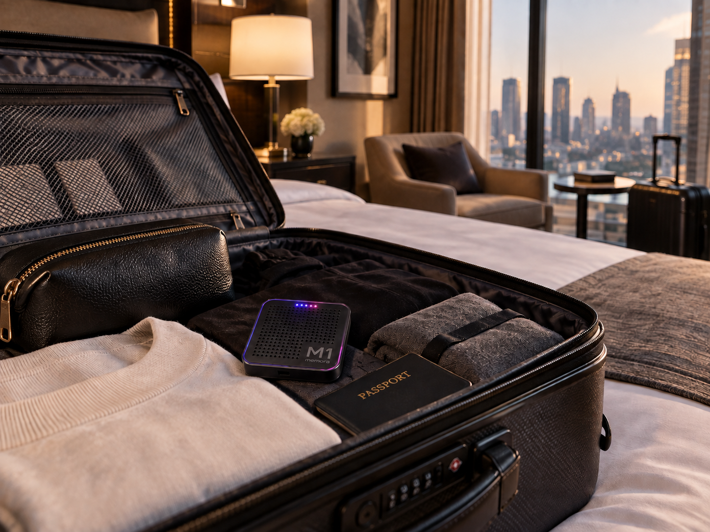 Memora M1 in a luxury hotel
