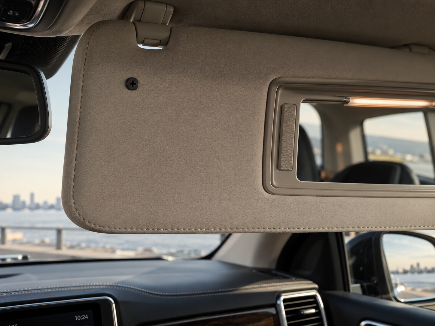 Black Memora screw Pin on SUV sun visor